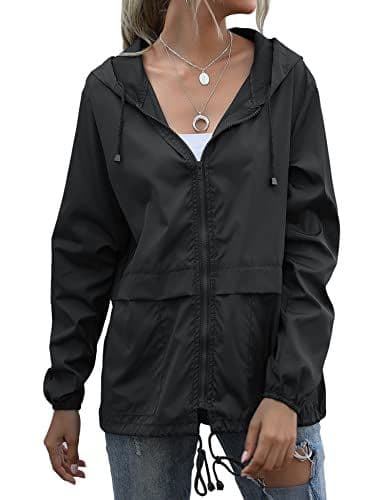 Women's Waterproof Lightweight Rain Jacket with Hood